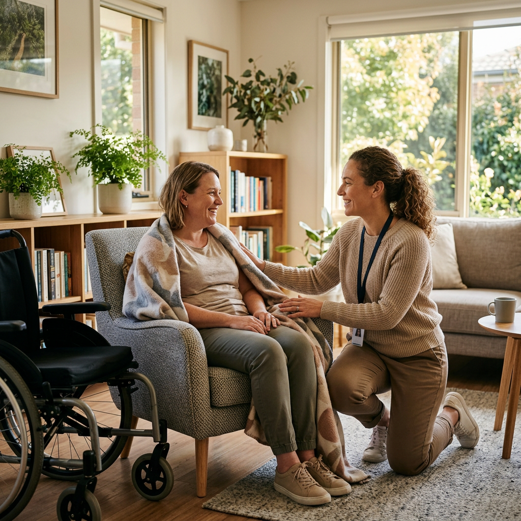 24/7 NDIS support worker providing overnight disability care in Williams Landing