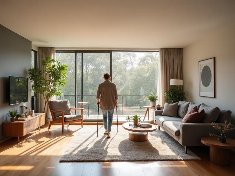 Modern accessible Australian home interior with thoughtful adaptations