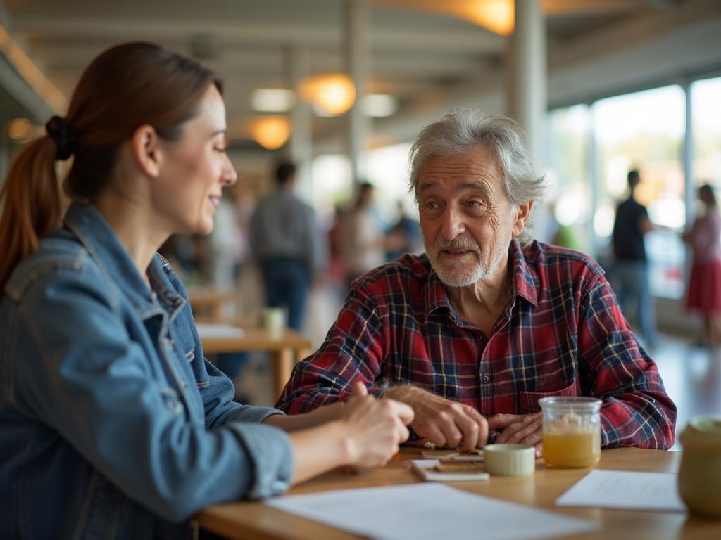 Person with disability participating in community activities with support