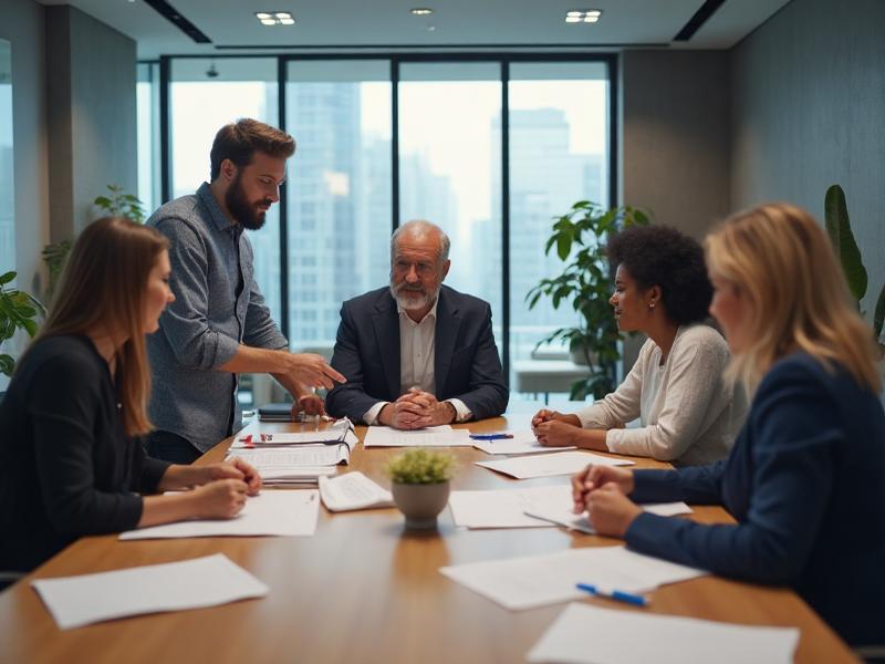 Team collaboration and quality improvement activities in modern Australian office